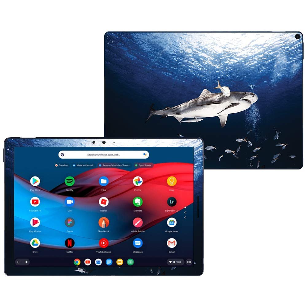 MightySkins Skin Compatible with Google Pixel Slate 12.3" (2018) - Shark Dive | Protective, Durable, and Unique Vinyl Decal wrap Cover | Easy to Apply, Remove, and Change Styles | Made in The USA