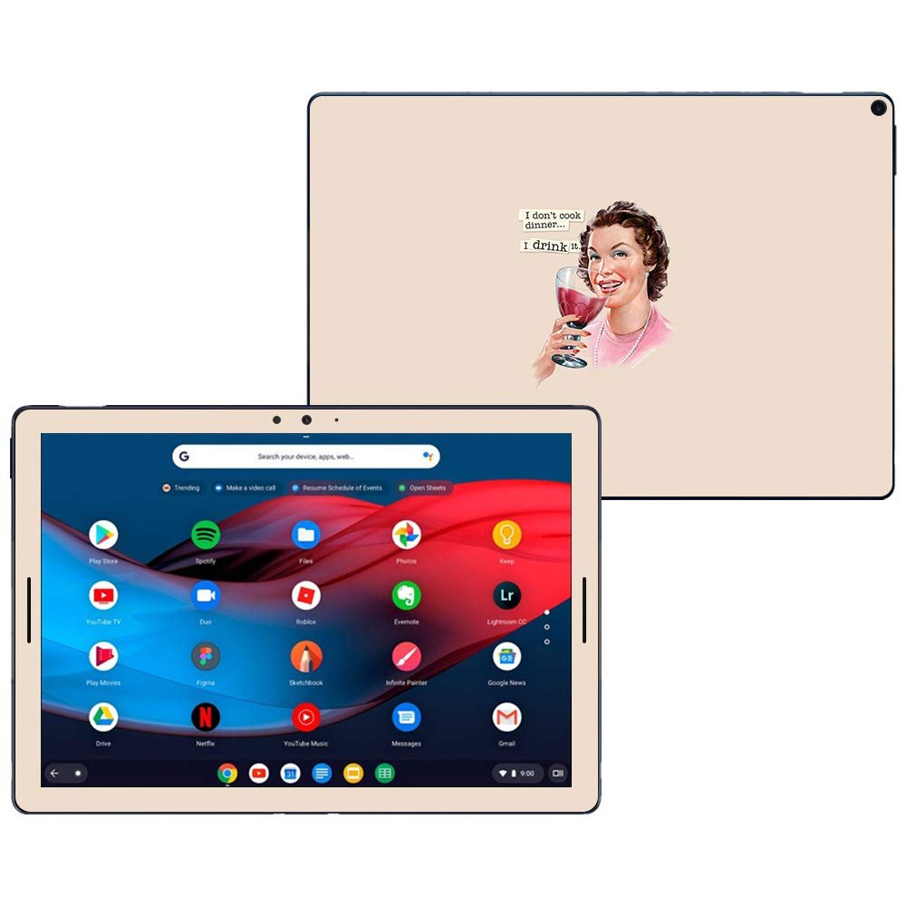 MightySkins Skin Compatible With Google Pixel Slate 12.3" (2018) - Wine Cook | Protective, Durable, and Unique Vinyl Decal wrap cover | Easy To Apply, Remove, and Change Styles | Made in the USA