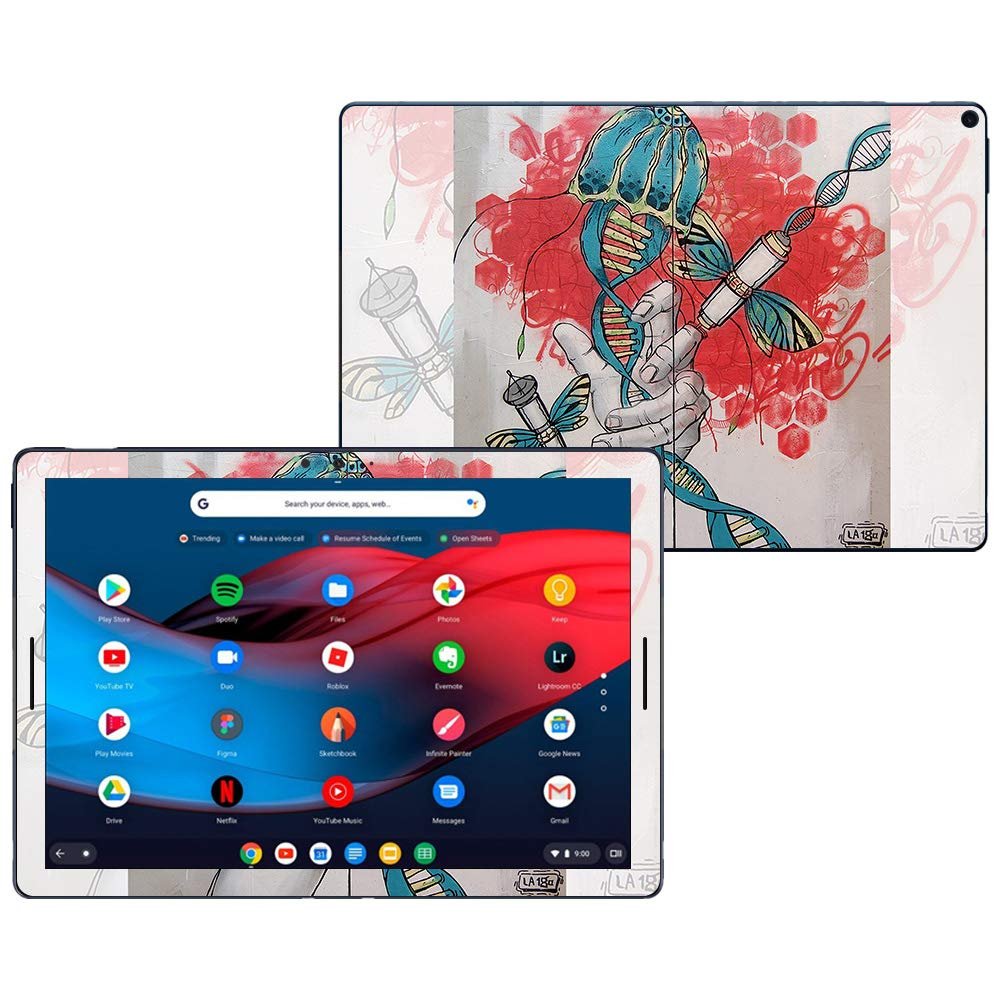 MightySkins Skin Compatible With Google Pixel Slate 12.3" (2018) - Red Grasp | Protective, Durable, and Unique Vinyl Decal wrap cover | Easy To Apply, Remove, and Change Styles | Made in the USA
