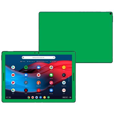 MightySkins Skin Compatible with Google Pixel Slate 12.3" (2018) - Solid Green | Protective, Durable, and Unique Vinyl Decal wrap Cover | Easy to Apply, Remove, and Change Styles | Made in The USA