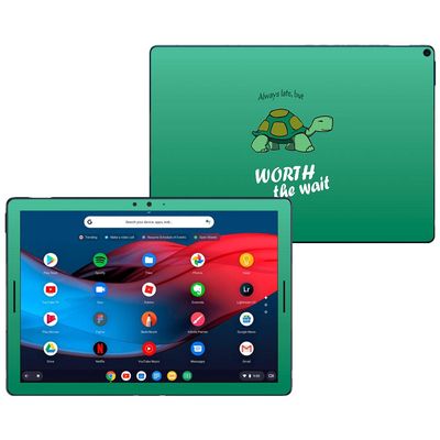 MightySkins Skin Compatible with Google Pixel Slate 12.3" (2018) - Late Turtle | Protective, Durable, and Unique Vinyl Decal wrap Cover | Easy to Apply, Remove, and Change Styles | Made in The USA