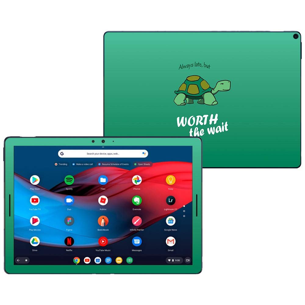 MightySkins Skin Compatible with Google Pixel Slate 12.3" (2018) - Late Turtle | Protective, Durable, and Unique Vinyl Decal wrap Cover | Easy to Apply, Remove, and Change Styles | Made in The USA