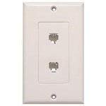 30-9798, Connector Accessories Flush Wall Plate Dual Jack White (10 Items)