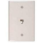 30-8769, Connector Accessories Single Jack Flush Wall Plate White (25 Items)