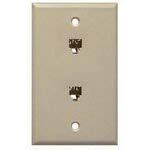 30-9713, Connector Accessories Dual Jack Flush Wall Plate White (25 Items)