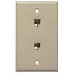 30-9713, Connector Accessories Dual Jack Flush Wall Plate White (25 Items)