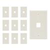 Beszin 1 Port Keystone Jack Wall Plate with Smooth Face (10-Pack, White) view 1
