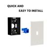 Beszin 1 Port Keystone Jack Wall Plate with Smooth Face (10-Pack, White) view 3
