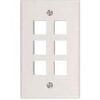 45-5637, Connector Accessories Standard Datacom Wall Plate Single Gang 6 Port White (25 Items) view 1