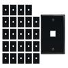 Beszin 1 Port Keystone Jack Wall Plate with Smooth Face (25-Pack, Black) view 1