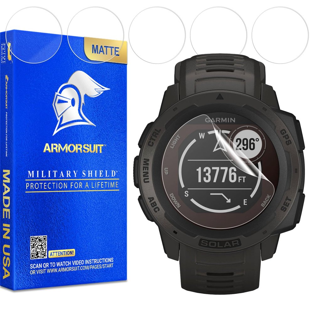 ArmorSuit 6 Pack for Garmin Instinct Matte Screen Protector Anti-Glare MilitaryShield TPU Film - Made in USA