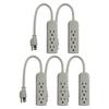 Uninex PS28U Compact Grounded 3-Outlet Power Strip, UL Listed, 1-Foot, 5-Pack view 1