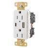Hubbell USB15AC5WWR Outdoor USB Charging Outlet Weather Resistant WR TR-White (15 amps) view 1