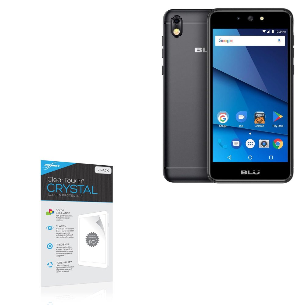 BoxWave Screen Protector Compatible with BLU Advance 5.2 - ClearTouch Crystal (2-Pack), HD Film Skin - Shields from Scratches