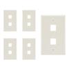 Beszin 2 Port Keystone Jack Wall Plate with Smooth Face (5-Pack, White) view 1