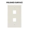 Beszin 2 Port Keystone Jack Wall Plate with Smooth Face (5-Pack, White) view 2