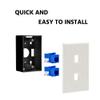 Beszin 2 Port Keystone Jack Wall Plate with Smooth Face (5-Pack, White) view 3