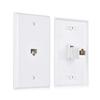 Cable Matters 2-Pack 1-Port Ethernet Wall Plate, White, Cat6 Wall Plate, Cat5e Ethernet Outlet with White RJ45 Keystone Jack view 1