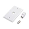 Cable Matters 2-Pack 1-Port Ethernet Wall Plate, White, Cat6 Wall Plate, Cat5e Ethernet Outlet with White RJ45 Keystone Jack view 3