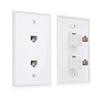 Cable Matters 2-Pack 2-Port Ethernet Wall Plate, Cat6 Wall Plate with White RJ45 Keystone Jack, Ethernet Jack Outlet in White view 1