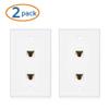Cable Matters 2-Pack 2-Port Ethernet Wall Plate, Cat6 Wall Plate with White RJ45 Keystone Jack, Ethernet Jack Outlet in White view 2