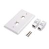 Cable Matters 2-Pack 2-Port Ethernet Wall Plate, Cat6 Wall Plate with White RJ45 Keystone Jack, Ethernet Jack Outlet in White view 3