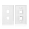 Cable Matters 2-Pack 2-Port Ethernet Wall Plate, Cat6 Wall Plate with White RJ45 Keystone Jack, Ethernet Jack Outlet in White view 4