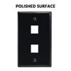 Beszin 2 Port Keystone Jack Wall Plate with Smooth Face (5-Pack, Black) view 2