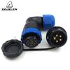 Davitu SD20TP-ZM, 90 degree elbow waterproof connector 5 pin,IP68, 25A, Industrial panel mount connector power cable plug and socket view 3