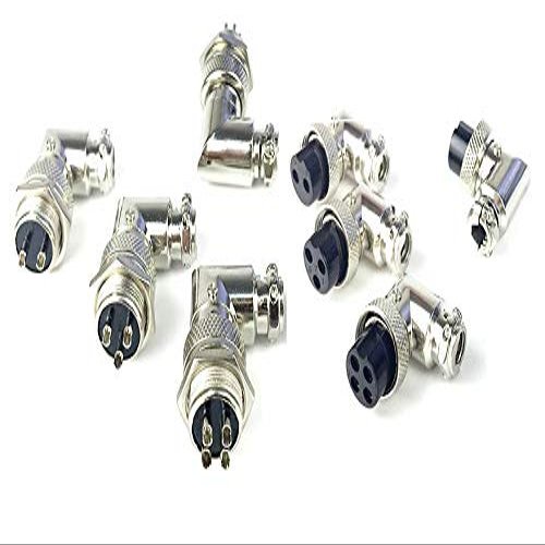 Davitu 2 sets 5/8" Aviation Socket Plug 2 Pin 3 4 5 6 7 8 9 10 Position Male + Female M16 16.0 mm Wire Panel Circular Connector Elbow - (Color: 8 Positions)