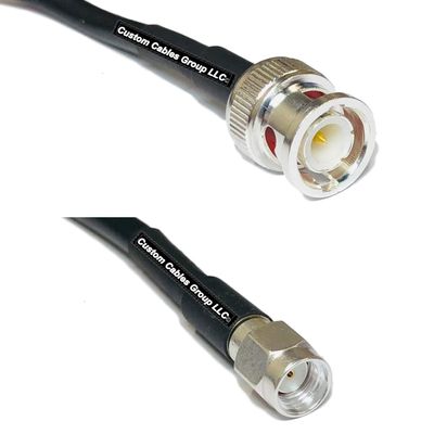 1 Foot RG58 Silver Plated BNC Male to RP-SMA Male RF Coaxial Cable