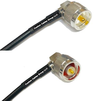 10 feet RG58 Silver Plated UHF Male Angle to N Male Angle RF Coaxial Cable