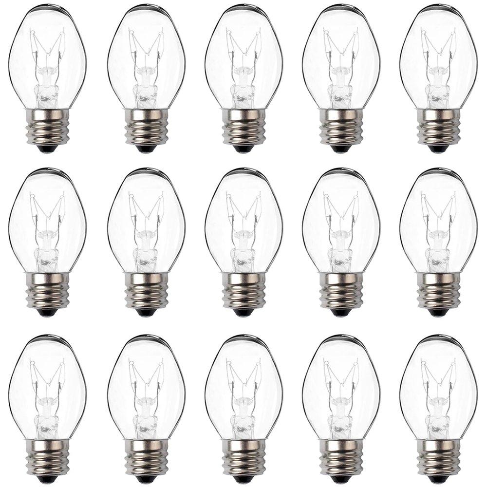 Snnalosses Wax Warmer Bulbs - 15W C7 Replacement Bulbs for Scentsy Wax Melt Warmer, Himalayan Salt Lamps, Plug-in Diffusers - Warm White, Dimmable, 15 Packs