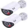 BNT Dummy Fake Camera, Surveillance Security CCTV Dome Camera, with One LED Light, Security Alarm Sticker Label (TC-W2), Security Camera Suitable for Indoor/Outdoor (2 Pack, White) view 1