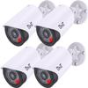 BNT Dummy Fake Security Camera, with One Red LED Light at Night, for Home and Businesses Security Indoor/Outdoor (4 Pack, White) view 1