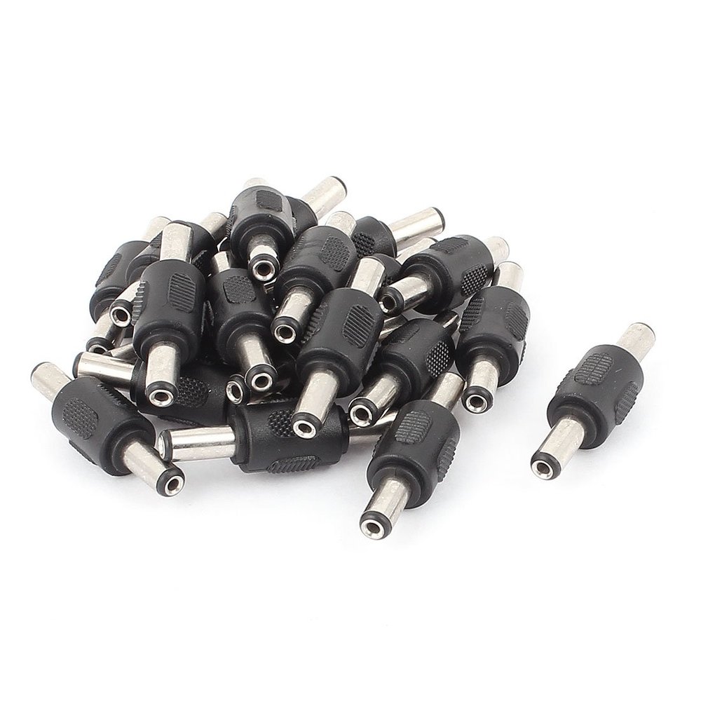Aexit 20Pcs 2.1 Batteries, Chargers & Accessories x 5.5mm Male to Male DC Power Jack Adapter Connector for Power Converters CCTV Camera