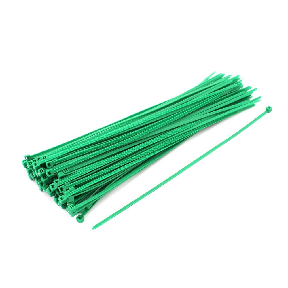 Aexit 3mm x Cord Management 200mm Self Locking Nylon Cable Ties Heavy Industrial Wire Zip Ties Cable Ties Green 100pcs