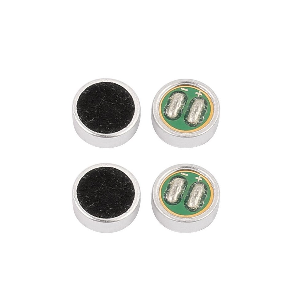 Aexit 4Pcs 6mm Speakers x 2.2mm Capacitive Electret Microphone Pickup Satellite Speakers 30-44DB Sensitivity