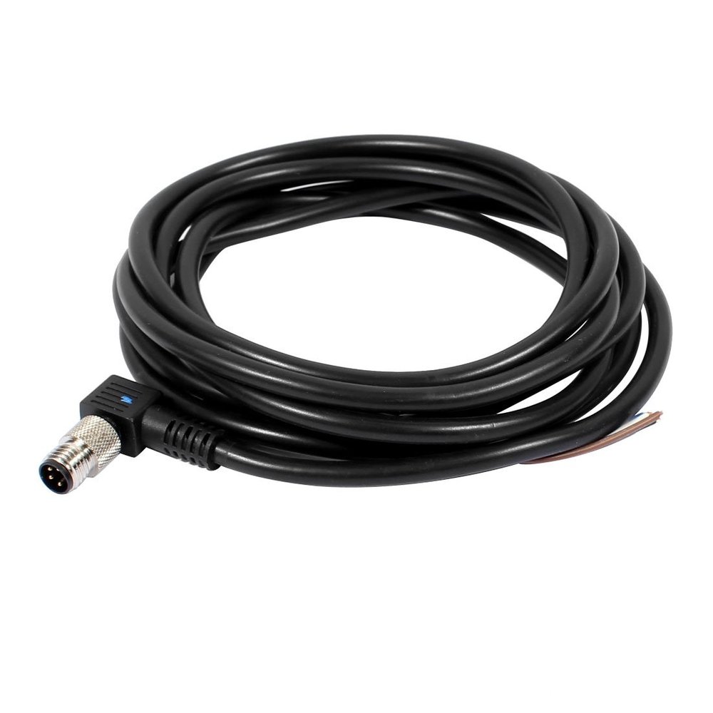 Aexit M8 Bend Electrical Male 4 Pins Connector Aviation Electrical Cable Plugs 2 M