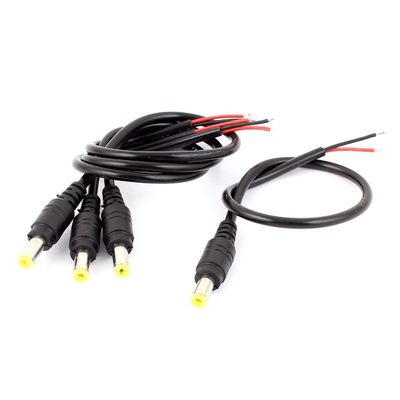 Aexit 4Pcs 2.1 Batteries, Chargers & Accessories x 5.5 mm Male Socket DC Power Cable Connector 27cm for Power Converters CCTV Camera