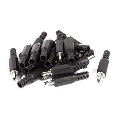 Aexit 20 Pcs Nails, Screws & Fasteners 3.5mmx1.35mm Male DC Power Jack Connector Socket Plugs Adapter Black