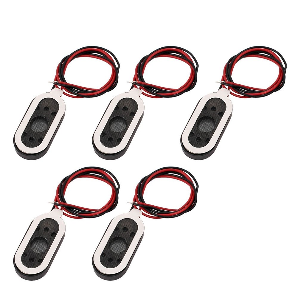 Aexit 5pcs Oval Speakers 8 Ohm 1W Dual Wire Mini Audio Mediant Stereo Speaker for Satellite Speakers Tablet PC