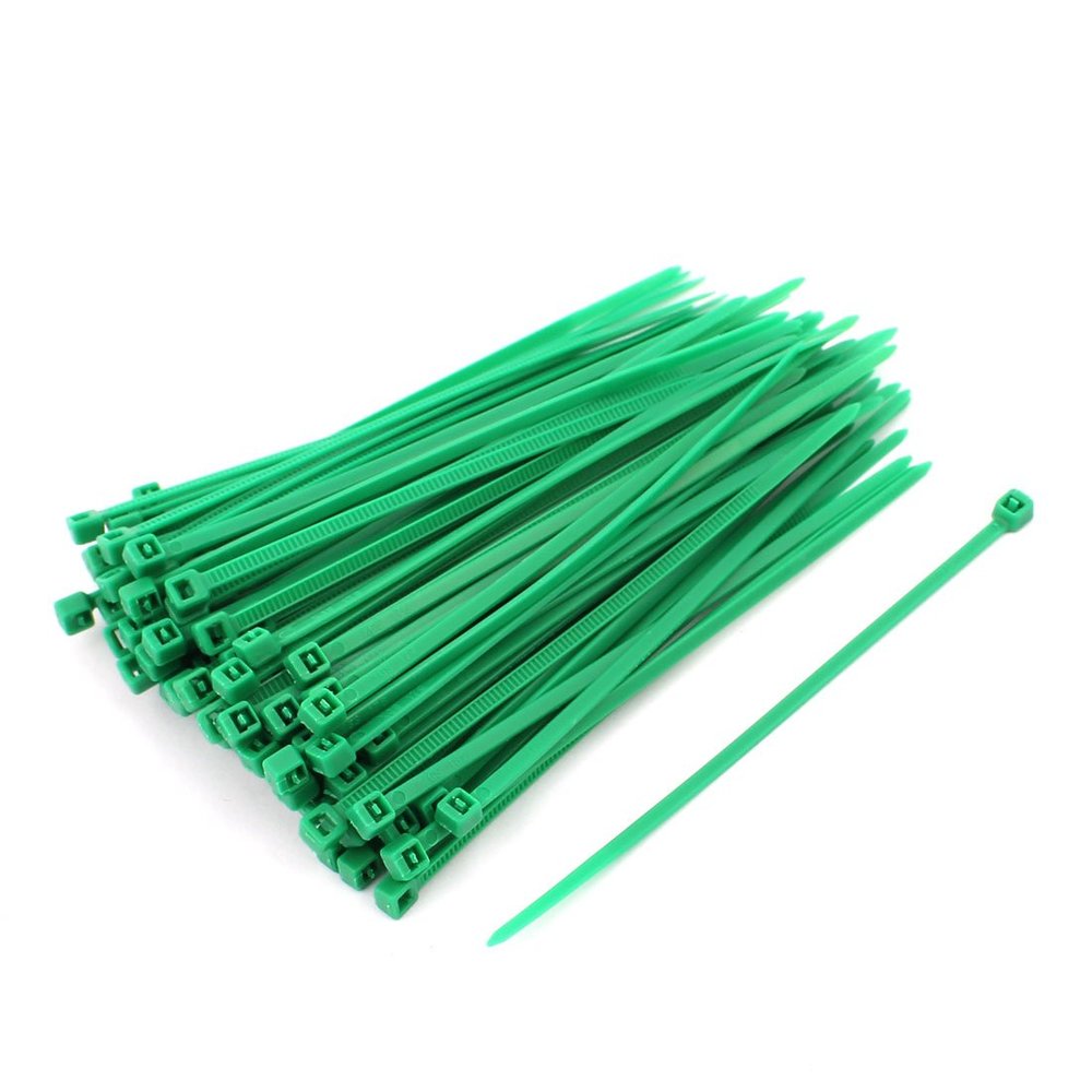 Aexit 3mm x Cord Management 100mm Self Locking Nylon Cable Ties Heavy Industrial Wire Zip Ties Cable Ties Green 100pcs