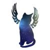 Angel Cat Memorial Wings - Vinyl Decal Sticker - 3.75" x 6.3" - Galaxy view 1