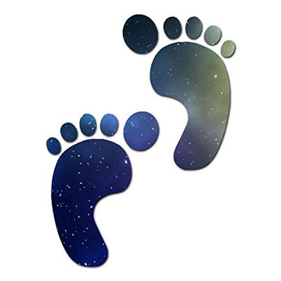 Bare Foot Prints Footprints - Vinyl Decal Sticker - 3.75" x 5" - Galaxy