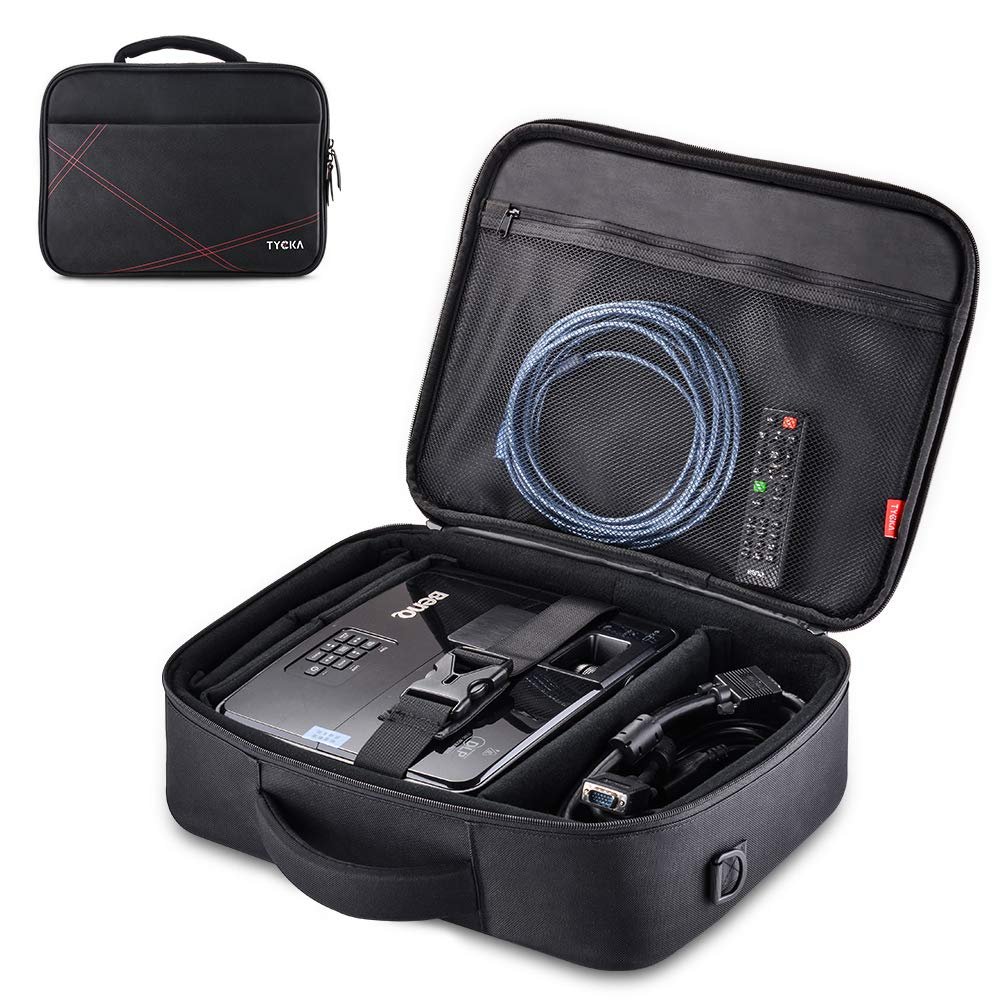 TYCKA Projector Case, Projector Travel Carrying Bag Internal Dimension 14.5"x10.6"x3.9" with Adjustable Shoulder Strap & Compartment Dividers for for Acer, Epson, Benq, LG, Sony (Large)