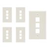 Beszin 3 Port Keystone Jack Wall Plate with Smooth Face (5-Pack, White) view 1