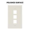 Beszin 3 Port Keystone Jack Wall Plate with Smooth Face (5-Pack, White) view 2
