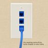 Beszin 3 Port Keystone Jack Wall Plate with Smooth Face (5-Pack, White) view 4