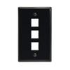 Beszin 3 Port Keystone Jack Wall Plate with Smooth Face (10-Pack, Black) view 1